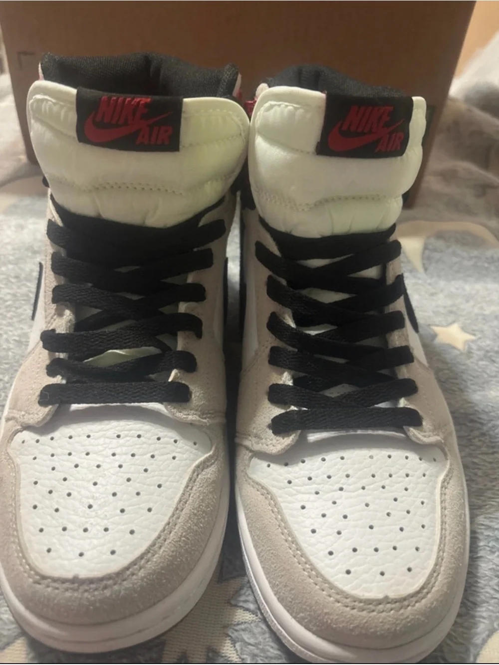 Jordan Kids High-Top Sneakers in White, Black & Red